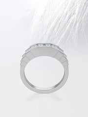 PRINCESS CUT MOISSANITE CHANNEL SET DIAMOND WEDDING BAND Mapple Gems